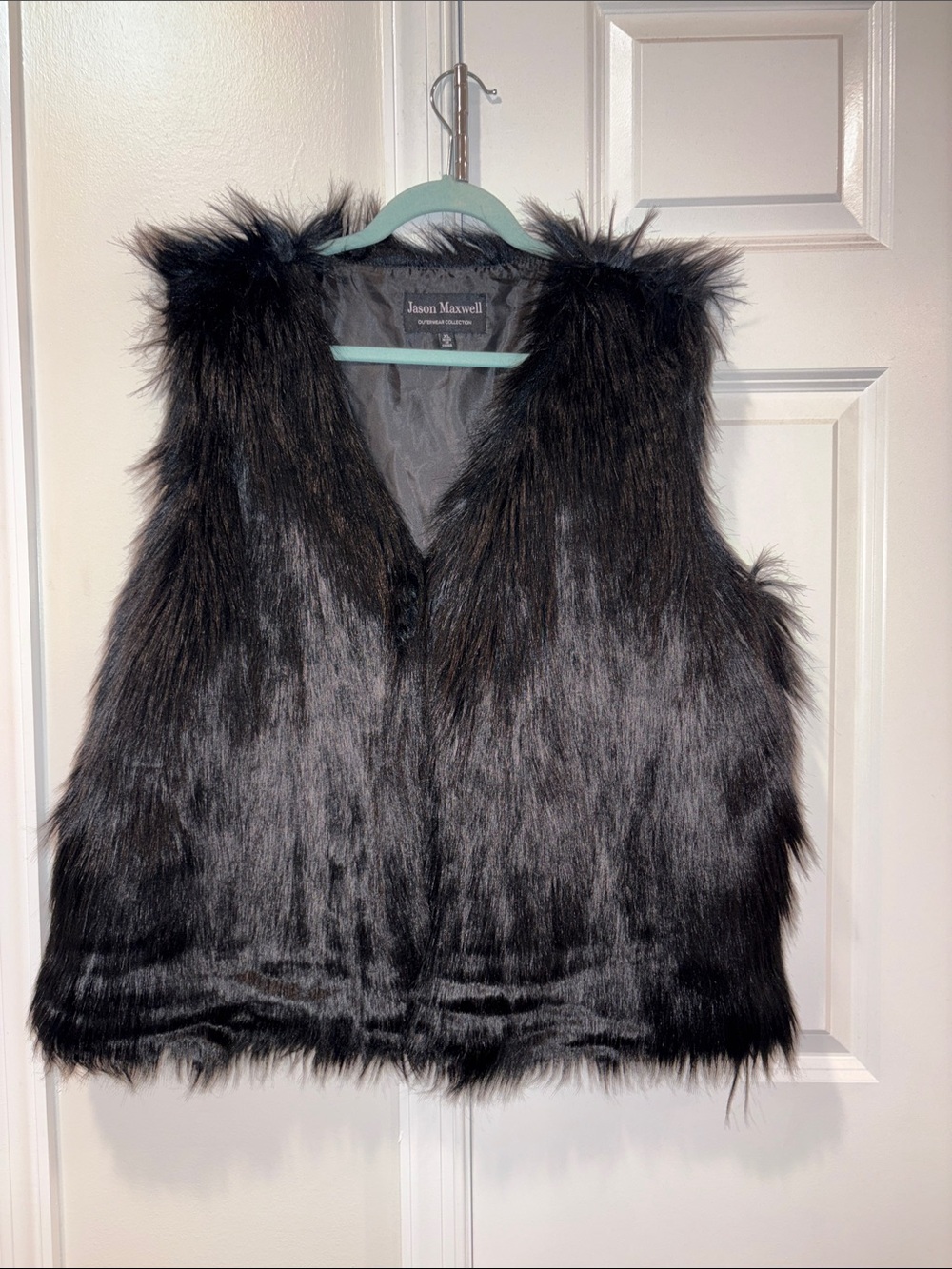 jason maxwell Black Faux Fur Sleeveless Vest